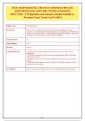 WGU D363 PERSONAL FINANCE &vert; 2025&sol;2026 UPDATE &vert;&NewLine;QUESTIONS AND ANSWERS &vert; WITH COMPLETE&NewLine;SOLUTION - 170 Questions and Answers Already Graded A&plus;&NewLine;Premium Exam Tested And Verified&NewLine;