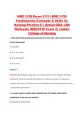 NSG 3130 Exam 2 V3 &vert; NSG 3130 &NewLine;Fundamental Concepts & Skills for &NewLine;Nursing Practice II &vert; Actual Q&A with &NewLine;Rationale &lpar;NSG3130 Exam 2&rpar; &vert; Galen &NewLine;College of Nursing