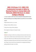 NSG 3130 Exam 3 V1 &vert; NSG 3130 &NewLine;Fundamental Concepts & Skills for &NewLine;Nursing Practice II &vert; Actual Q&A with &NewLine;Rationale &lpar;NSG3130 Exam 3&rpar; &vert; Galen &NewLine;College of Nursing