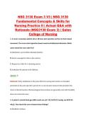 NSG 3130 Exam 3 V1&ndash;V3 &vert; NSG 3130 Fundamental Concepts & Skills for Nursing Practice II &vert; Galen College of Nursing &vert; Actual Q&A with Rationale &lpar;Galen NSG3130 Exam 3&rpar;