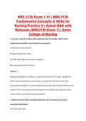 NSG 3130 Exam 1 V1 &vert; NSG 3130 &NewLine;Fundamental Concepts & Skills for &NewLine;Nursing Practice II &vert; Actual Q&A with &NewLine;Rationale &lpar;NSG3130 Exam 1&rpar; &vert; Galen &NewLine;College of Nursing