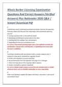 Illinois Barber Licensing Examination &NewLine;Questions And Correct Answers &lpar;Verified &NewLine;Answers&rpar; Plus Rationales 2026 Q&A &vert; &NewLine;Instant Download Pdf 