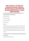 NSG 3130 Exam 1 V2 &vert; NSG 3130 &NewLine;Fundamental Concepts & Skills for &NewLine;Nursing Practice II &vert; Actual Q&A with &NewLine;Rationale &lpar;NSG3130 Exam 1&rpar; &vert; Galen &NewLine;College of Nursing 