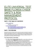 Elite Universal Test Bank&colon; 2026&sol;2027 Florida Cheer Safety & Risk Management Protocol &lpar;19&plus; Q&A&rpar;
