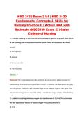 NSG 3130 Exam 2 V1 &vert; NSG 3130 &NewLine;Fundamental Concepts & Skills for &NewLine;Nursing Practice II &vert; Actual Q&A with &NewLine;Rationale &lpar;NSG3130 Exam 2&rpar; &vert; Galen &NewLine;College of Nursing