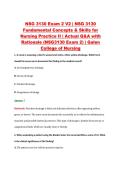 NSG 3130 Exam 2 V1&ndash;V3 &vert; NSG 3130 Fundamental Concepts & Skills for Nursing Practice II &vert; Galen College of Nursing &vert; Actual Q&A with Rationale &lpar;Galen NSG3130 Exam 2&rpar;