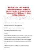 NSG 3130 Exam 4 V2 &vert; NSG 3130 &NewLine;Fundamental Concepts & Skills for &NewLine;Nursing Practice II &vert; Actual Q&A with &NewLine;Rationale &lpar;NSG3130 Exam 4&rpar;