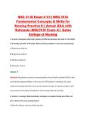 NSG 3130 Exam 4 V1&ndash;V3 &vert; NSG 3130 Fundamental Concepts & Skills for Nursing Practice II &vert; Galen College of Nursing &vert; Actual Q&A with Rationale &lpar;Galen NSG3130 Exam 4&rpar;
