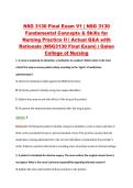 NSG 3130 Final Exam V1&ndash;V3 &vert; NSG 3130 Fundamental Concepts & Skills for Nursing Practice II &vert; Galen College of Nursing &vert; Actual Q&A with Rationale &lpar;Galen NSG3130 Final Exam&rpar;