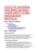 THE ELITE UNIVERSAL TEST BANK&colon; Georgia Cheer Safety&comma; NFHS Rules & Risk Management Protocol 2026&sol;2027 &lpar;19&plus; Q&A&rpar;