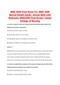 NSG 3450 Final Exam V3 &vert; NSG 3450 &NewLine;Mental Health Guide &vert; Actual Q&A with &NewLine;Rationale &lpar;NSG3450 Final Exam&rpar; &vert; Galen &NewLine;College of Nursing