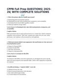 CPPB Full Prep QUESTIONS&vert; 2025-26&vert; WITH COMPLETE SOLUTIONS