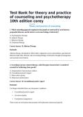 Test Bank for theory and practice of counseling and psychotherapy 10th edition corey