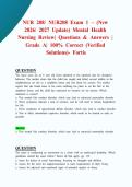 NUR 208&sol; NUR208 Exam 1 &ndash; &lpar;New 2026&sol; 2027 Update&rpar; Mental Health Nursing Review &vert; Questions & Answers &vert; Grade A&vert; 100&percnt; Correct &lpar;Verified Solutions&rpar;- Fortis