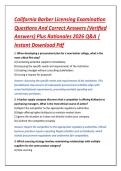 California Barber Licensing Examination &NewLine;Questions And Correct Answers &lpar;Verified &NewLine;Answers&rpar; Plus Rationales 2026 Q&A &vert; &NewLine;Instant Download Pdf