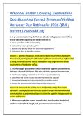 Arkansas Barber Licensing Examination &NewLine;Questions And Correct Answers &lpar;Verified &NewLine;Answers&rpar; Plus Rationales 2026 Q&A &vert; &NewLine;Instant Download Pdf 