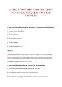 MEDICATION AIDE CERTIFICATION EXAM 2026&sol;2027 QUESTIONS AND ANSWERS&period;