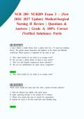 NUR 209&sol; NUR209 Exam 3 &ndash; &lpar;New 2026&sol; 2027 Update&rpar; Medical-Surgical Nursing II Review &vert; Questions & Answers &vert; Grade A&vert; 100&percnt; Correct &lpar;Verified Solutions&rpar;- Fortis