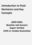Introduction to Fluid Mechanics and Key Concepts &vert; Questions & Verified Answers &vert; Comprehensive Engineering Fluid Mechanics Exam Review Study Guide PDF &vert; 2026