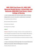 NSG 3500 Final Exam V2 &vert; NSG 3500 &NewLine;Maternal Health Review &vert; Actual Q&A with &NewLine;Rationale &lpar;NSG3500 Final Exam&rpar; &vert; Galen &NewLine;College of Nursing