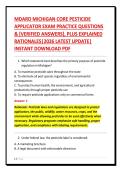 MDARD MICHIGAN CORE PESTICIDE&NewLine;APPLICATOR EXAM PRACTICE QUESTIONS&NewLine;& &lbrack;VERIFIED ANSWERS&rsqb;&comma; PLUS EXPLAINED&NewLine;RATIONALES&vert;2026 LATEST UPDATE&vert;&NewLine;INSTANT DOWNLOAD PDF&NewLine;