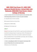 NSG 3500 Final Exam V3 &vert; NSG 3500 &NewLine;Maternal Health Review &vert; Actual Q&A with &NewLine;Rationale &lpar;NSG3500 Final Exam&rpar; &vert; Galen &NewLine;College of Nursing 