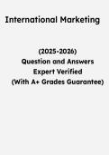 International Marketing &vert; Questions & Verified Answers &vert; Comprehensive Global Marketing Exam Review Study Guide PDF &vert; 2026
