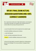 NR 601 Final Exam - Latest 2026&sol;2027 Questions with Verified Answers & Rationales Graded A&plus;