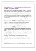 Jurisprudence PT Exam questions and answers&NewLine;graded A&plus; &vert; latest update&NewLine;If performed by a person who is adequately trained PT includes&period;&period;&period;&period; - 1&rpar; The&NewLine;design&comma; fabrication&comma; revision&comma; education&comma; and instruction in the use of various ADs&NewLine;2&rpar; The administration