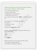 Laboratory Diagnosis of HIV Infection Exam questions&NewLine;and answers Graded A&plus; &vert; latest update&NewLine;All of the following describe HIV except&NewLine;a&period; it possesses an outer envelope&period;&NewLine;b&period; it contains an inner core with p24 antigen&period;&NewLine;c&period; it contains DNA as its nucleic ac