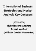 International Business Strategies and Market Analysis&colon; Key Concepts &vert; Questions & Verified Answers &vert; Comprehensive Global Business Exam Review Study Guide PDF &vert; 2026&NewLine;