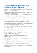 ACI WRITTEN EXAM QUESTIONS AND CORRECT VERIFIED ANSWERS