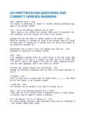 ACI WRITTEN EXAM QUESTIONS AND CORRECT VERIFIED ANSWERS