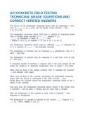 ACI CONCRETE FIELD TESTING TECHNICIAN- GRADE I QUESTIONS AND CORRECT VERIFIED ANSWERS