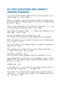 ACI TEST QUESTIONS AND CORRECT VERIFIED ANSWERS