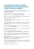 ACI CONCRETE STRENGTH TESTING TECHNICIAN CP-19 &lpar;14&rpar; QUESTIONS AND CORRECT VERIFIED ANSWERS