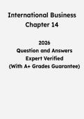 International Business Chapter 14 &vert; Questions & Verified Answers &vert; Comprehensive Global Business Exam Review Study Guide PDF &vert; 2026