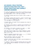 ACI GRADE 1 FIELD TESTING CERTIFICATION PRACTICE TEST &ndash; IRVING QUESTIONS AND CORRECT VERIFIED ANSWERS