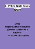 IL Police State Study Exam &vert; Questions & Answers&comma; Practice Test&comma; Study Guide & Revision Notes &vert; Latest 2026 PDF