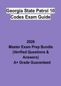 Georgia State Patrol 10 Codes Exam Guide &vert; Questions & Answers&comma; Practice Test&comma; Study Guide & Revision Notes &vert; Latest 2026 PDF