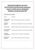 MISSOURI HYDRONIC HEATING &NewLine;INSTALLER EXAM 2026 Practice Questions & &NewLine;Answers Verified Answers with Detailed &NewLine;Rationales &vert; Instant Download PDF 