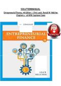 SOLUTIONMANUAL &NewLine;Entrepreneurial Finance&comma; 7th Edition J&period; Chris Leach&comma; Ronald W&period; Melicher &NewLine;Chapters 1 - 16 With Capstone Cases