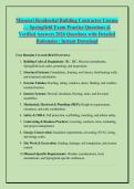 Missouri Residential Building Contractor License &NewLine;&mdash; Springfield Exam Practice Questions & &NewLine;Verified Answers 2026 Questions with Detailed &NewLine;Rationales &vert; Instant Download 