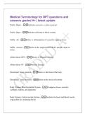 Medical Terminology for DPT questions and&NewLine;answers graded A&plus; &vert; latest update&NewLine;Prefix&colon; Hyper- - Indicates excessive or above normal&period;&NewLine;Prefix&colon; Hypo- - Indicates deficient or below normal&period;&NewLine;Suffix&colon; -itis - Refers to inflammation of a specific organ or tissue