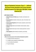 Missouri Residential Contractor Class C &mdash; Jefferson &NewLine;City Exam Practice Questions And Correct Answers &NewLine;&lpar;Verified Answers&rpar; Plus Rationales 2026 Q&A &vert; Instant &NewLine;Download Pdf