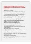 Medical Coding & Billing ICD-10-CM Manual and&NewLine;Guidelines Exam questions and answers Graded A&plus; &vert;&NewLine;latest update&NewLine;What does ICD-10-CM stand for&quest;&NewLine;International Classification of Diseases 10th Edition Clinical Modification&NewLine;What is the purpose of diagnostic