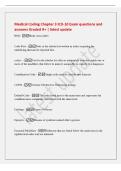Medical Coding Chapter 3 ICD-10 Exam questions and&NewLine;answers Graded A&plus; &vert; latest update&NewLine;BMI - Body mass index&NewLine;Code First - Note in the tabular list written in italics requiring the&NewLine;underlying diswase be reported first&NewLine;colon &colon; - Used in the tabular list 