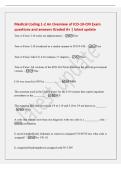 Medical Coding 1-2 An Overview of ICD-10-CM Exam&NewLine;questions and answers Graded A&plus; &vert; latest update&NewLine;True or False&colon; I-10 codes are alphanumeric&period; - True&NewLine;True or False&colon; I-10 is indexed in a similar manner to ICD-9-CM&period; - True&NewLine;True or False&colon; Like I-9&comma; I-10 co