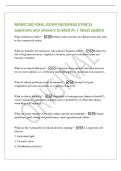 MGMT100 FINAL EXAM &lpar;BUSINESS ETHICS&rpar;&NewLine;questions and answers Graded A&plus; &vert; latest update&NewLine;What is business ethics&quest; - Business ethics focuses on ethical issues that arise&NewLine;in the commercial realm&period;&NewLine;What are benefits for businesses who practice business ethics