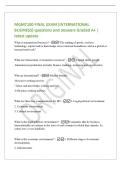 MGMT100 FINAL EXAM &lpar;INTERNATIONAL&NewLine;BUSINESS&rpar; questions and answers Graded A&plus; &vert;&NewLine;latest update&NewLine;What is international business&quest; - "The trading of goods&comma; services&comma;&NewLine;technology&comma; captial and&sol;or knowledge across national boundaries&comma; and at a global or&NewLine;